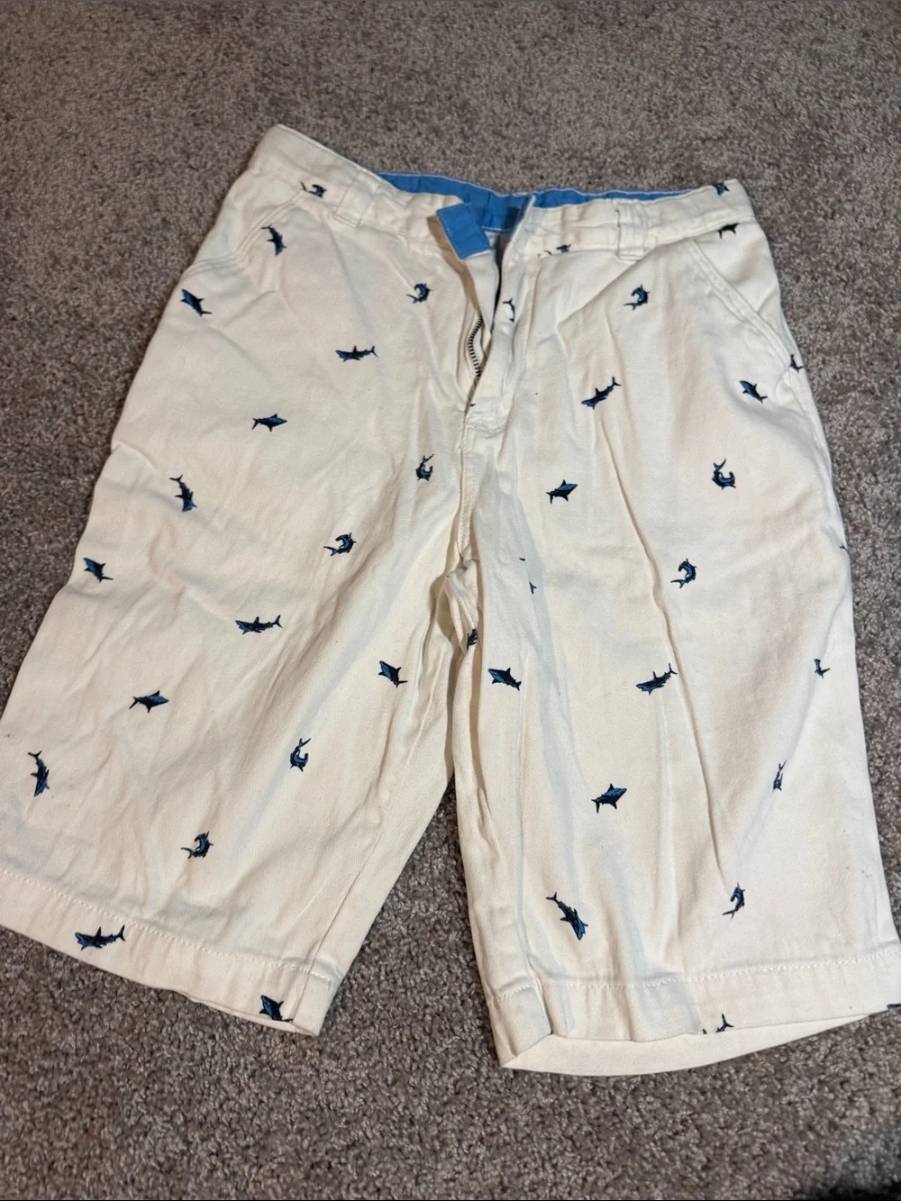 wonder nation Boys' Shorts - Navy, Light Gray, Cream & Beige Embroidered